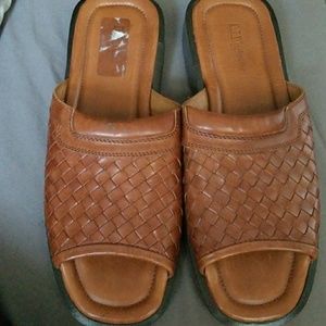 Leather slides
